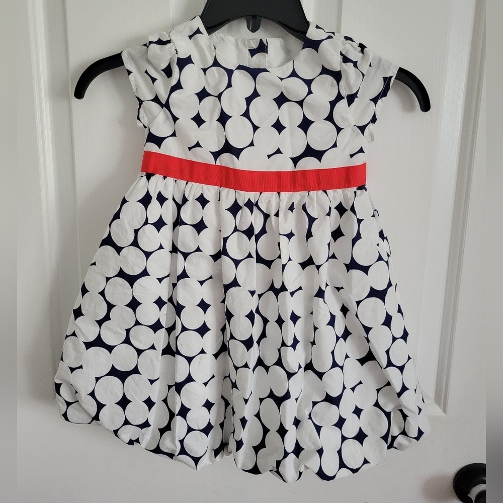 Gymboree Red White and Blue Baby Bow Fit and Flare Girls Dress 3T